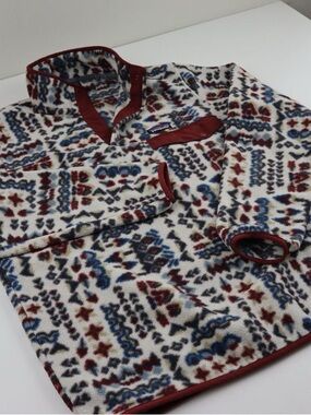 Patagonia Cream Aztec Tribal Fleece Pullover